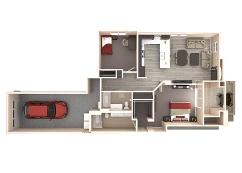 Santorini 2 bedroom 2 bathroom At Bella Victoria Apartments In Mesa, AZ
